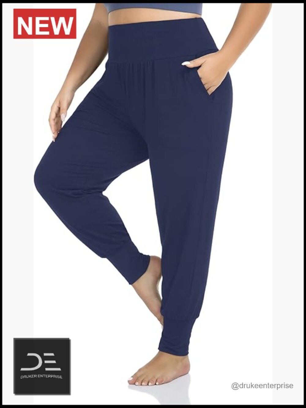 Plus Size High Waisted Yoga Joggers with Pockets